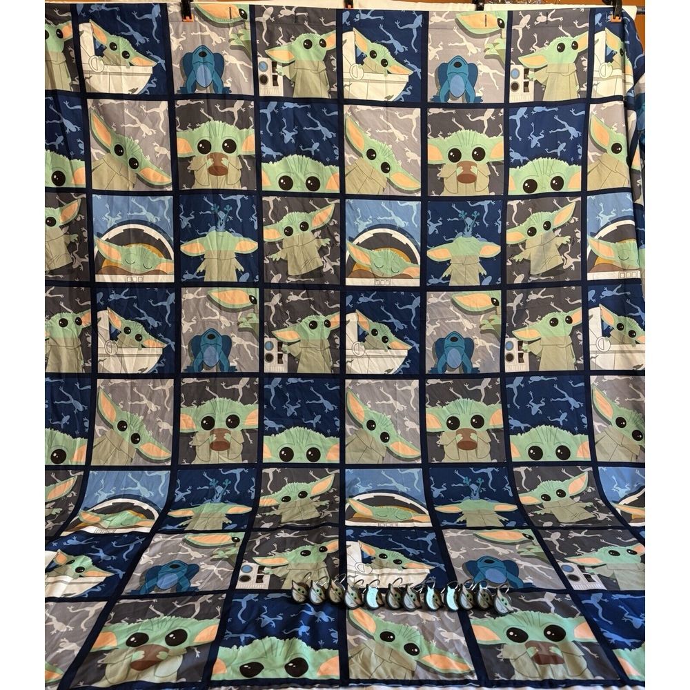 Star Wars 70-Inch X‎ 72-Inch Baby Yoda Shower Curtain and Hook Set Kids